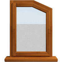 Деревянное окно - пятиугольник из лиственницы Модель 113 Светлый дуб